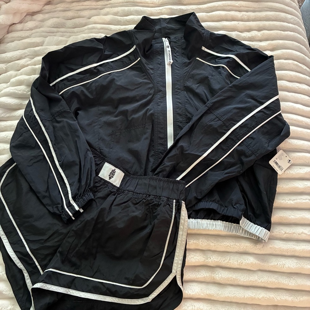 FP Movement by Free People Black and White Track Pants & Joggers